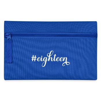 Eighteen 18 Geburtstag 18th Birthday Achtzehn Geb - Federtasche - Royalblau - Vorne