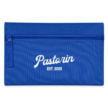 Pastorin 2025 Frau Pastor Kirche Vikarin Pfarrerin - Federtasche - Royalblau - Vorne