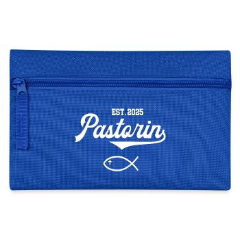 Pastorin seit 2025 Pfarrerin Priesterin Kirche - Federtasche - Royalblau - Vorne