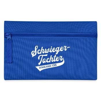 Schwiegertochter 2025 Hochzeit Heirat Ehe Tochter - Federtasche - Royalblau - Vorne