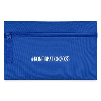 #Konfirmation2025 Konfirmation 2025 Konfi Kirche - Federtasche - Royalblau - Vorne