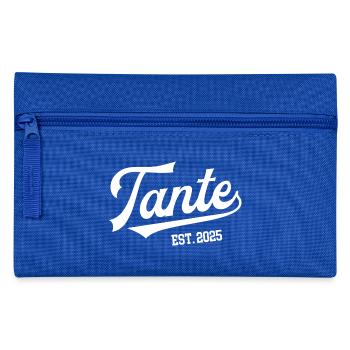 Tante 2025 Ich Werde Patentante Tanten Baby Kommt - Federtasche - Royalblau - Vorne