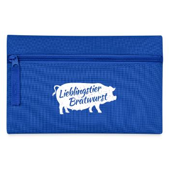 Bratwurst Liebhaber Grillen Fleischliebhaber Wurst - Federtasche - Royalblau - Vorne