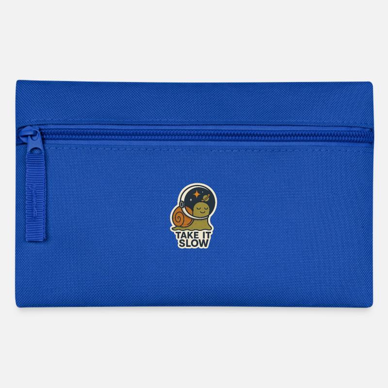 Take it slow - snail's pace in space, so what? - Pencil Case - royal blue
