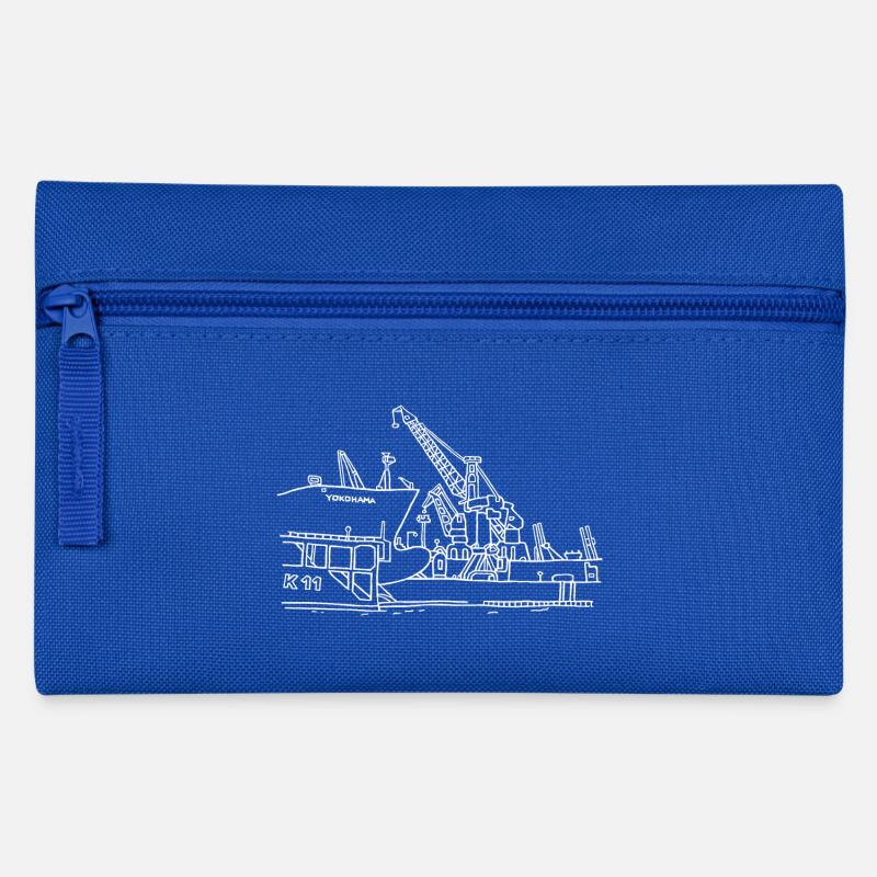 Hamburger Hafen (Dock 11) weiss - Federtasche - Royalblau