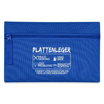 Der Plattenleger - Federtasche - Royalblau - Vorne