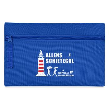 Allens Schietegol | Plattdeutsch | Norddeutsch - Federtasche - Royalblau - Vorne