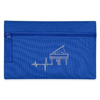 Geschenk Heartbeat Klavier - Federtasche - Royalblau - Vorne