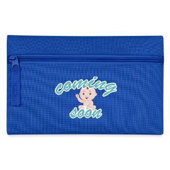 pregnant baby child born birth gift idea - Pencil Case - royal blue - Front