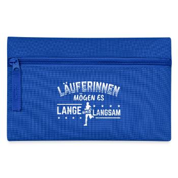 Laufen Läufer Lauf Shirt Läuferinnen Lange - Federtasche - Royalblau - Vorne