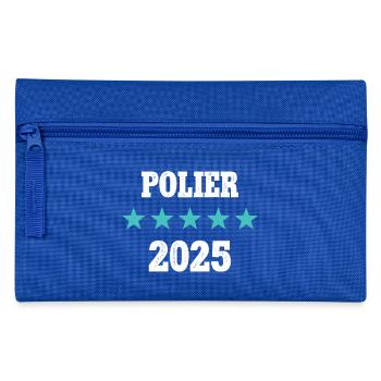 Polier 2025 Ausbildung Prüfung Meister Bauleiter - Federtasche - Royalblau - Vorne