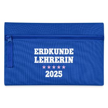 Erdkunde Lehrerin 2025 Beruf Studium Uni Lehramt - Federtasche - Royalblau - Vorne
