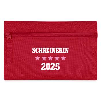 Schreinerin 2025 Neuer Job Arbeit Ausbildung Lehre - Federtasche - Rot - Vorne