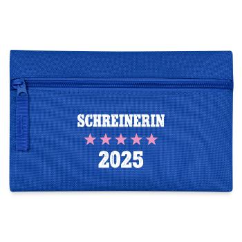 Schreinerin 2025 Neuer Job Arbeit Ausbildung Lehre - Federtasche - Royalblau - Vorne