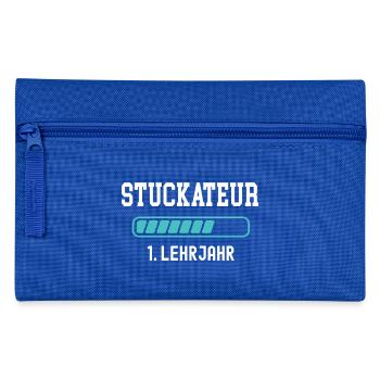 Stuckateur Ausbildung 1 Lehrjahr 1.Ausbildungsjahr - Federtasche - Royalblau - Vorne