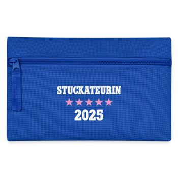 Stuckateurin 2025 Beruf Arbeit Ausbildung Lehre - Federtasche - Royalblau - Vorne