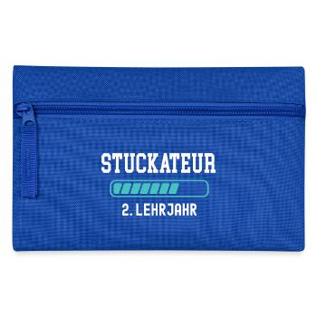 Stuckateur Ausbildung 2 Lehrjahr 2. Lehre Jahr - Federtasche - Royalblau - Vorne