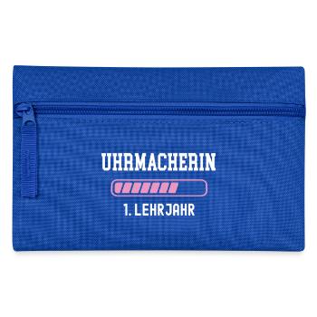 Uhrmacherin Ausbildung 1 Lehrjahr Uhrmacher Lehre - Federtasche - Royalblau - Vorne