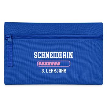 Schneiderin Ausbildung 3 Lehrjahr drittes Jahr - Federtasche - Royalblau - Vorne