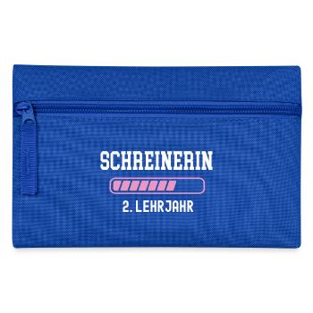 Schreinerin Ausbildung 2 Lehrjahr zweites Jahr - Federtasche - Royalblau - Vorne