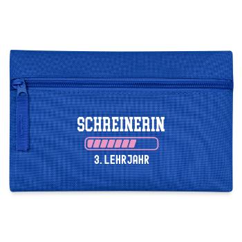 Schreinerin Ausbildung 3 Lehrjahr drittes Jahr - Federtasche - Royalblau - Vorne