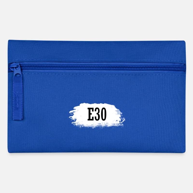 E30 Schriftzug weiss - Federtasche - Royalblau