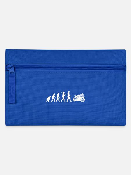 Motorrad Shirt · Evolution · Biker · Rennmaschine - Federtasche - Royalblau