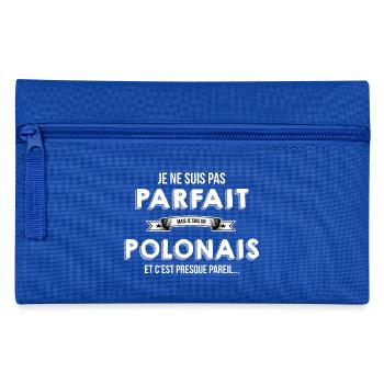 Polonais cadeau humour - Trousse - bleu royal - Devant