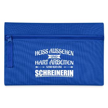 Heiss aussehen - Schreinerin - Federtasche - Royalblau - Vorne