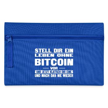 Leben ohne Bitcoin - Federtasche - Royalblau - Vorne