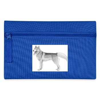 Autocollant Husky sibérien - Trousse - bleu royal - Devant