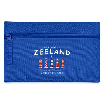 Zeeland, Niederlande, Leuchttürme Handzeichnung - Federtasche - Royalblau - Vorne