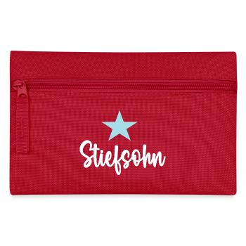 Bonus Sohn Stiefkind Patchwork Ziehsohn Stiefsohn - Federtasche - Rot - Vorne