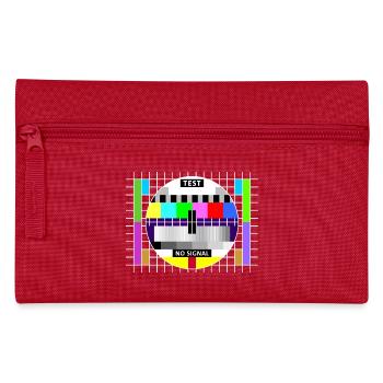 Testbild Fernsehen Bildschirm Sendeschluss Display - Federtasche - Rot - Vorne