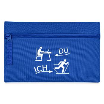 DU und ICH: Ski Langlauf statt Büro (weiss) - Federtasche - Royalblau - Vorne