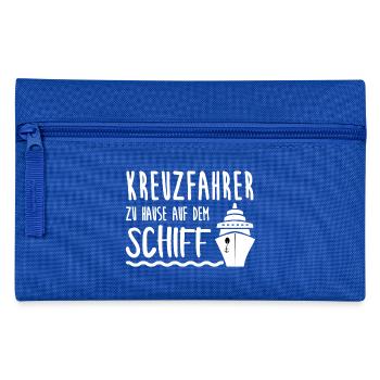 Kreuzfahrer Kreuzfahrt Schiff Urlaub Geschenk - Federtasche - Royalblau - Vorne