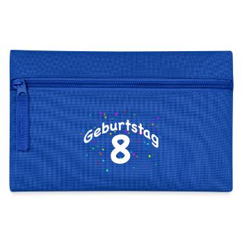 GEBURTSTAG 8 I 8. Birthday I Achter mit Konfetti - Federtasche - Royalblau - Vorne