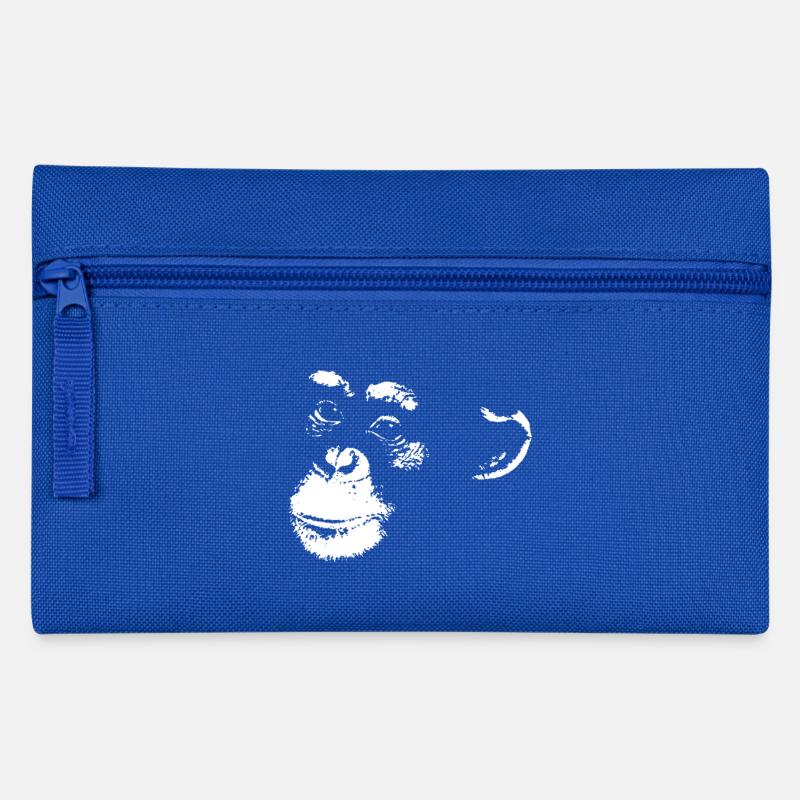 Schimpanse - Chimp - Chimpanzee - Federtasche - Royalblau