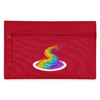 Regenbogen Spaghetti Illustration  - Federtasche - Rot - Vorne