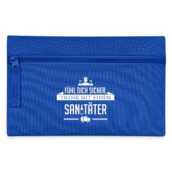 Fühl dich Nachts sicher, trink mit einem Sanitäter - Federtasche - Royalblau - Vorne