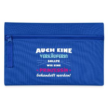 Verkäuferin - Prinzessin - Federtasche - Royalblau - Vorne