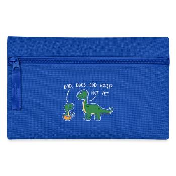 Atheist Dad Does God Exist? Not Yet Dinosaurs - Pencil Case - royal blue - Front