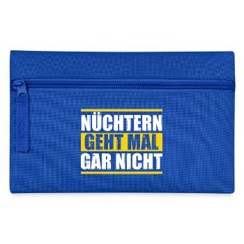 Bier - Nüchtern geht nicht - Federtasche - Royalblau - Vorne