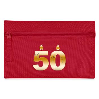 Golden50 Geburtstagskerzen Design - Federtasche - Rot - Vorne