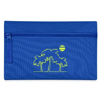 Palmen Strand Insel - Federtasche - Royalblau - Vorne