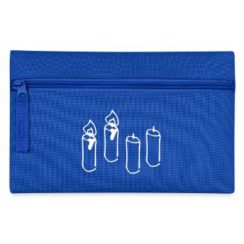 2 Adventskerzen,Adventskerzen,2 Advent,zweiter - Federtasche - Royalblau - Vorne
