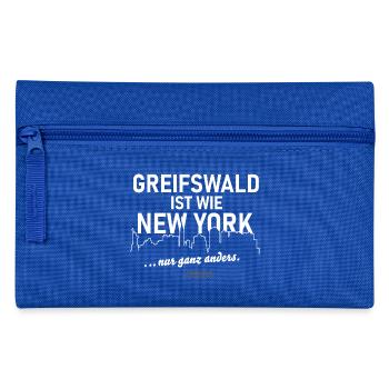 Greifswald ist wie New York - Federtasche - Royalblau - Vorne