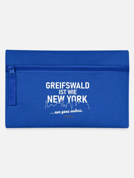 Greifswald ist wie New York - Federtasche - Royalblau