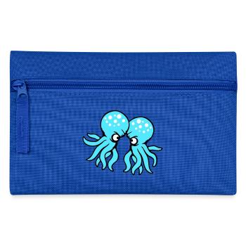 2 Oktopus Freunde Zwei kämpfende Feinde Rivalen - Federtasche - Royalblau - Vorne