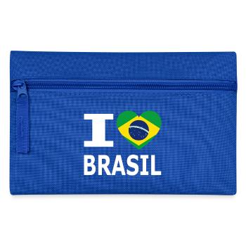I love Brasil / Herz mit Wappen / Flagge - Federtasche - Royalblau - Vorne